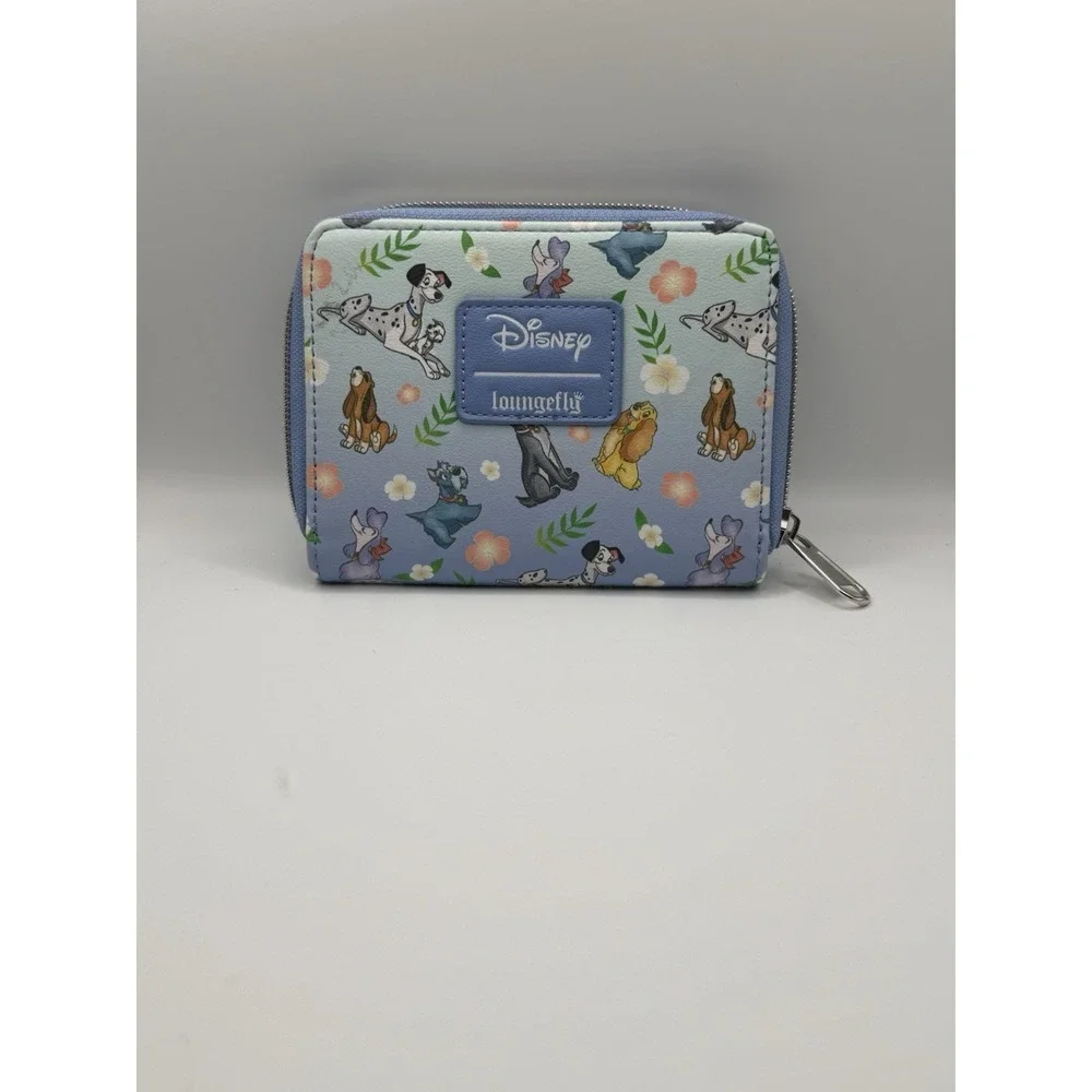 Loungefly Disney Dogs Zip Around Wallet Lady Tramp 101 Dalmatians Faux Leather